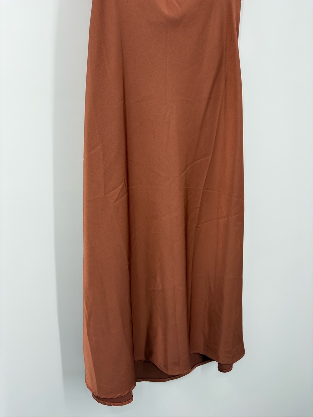 Abercrombie & Fitch Copper Satin Halter Keyhole Slip Midi Dress Size Small - Picture 7 of 10
